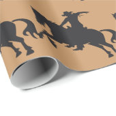Papier Cadeau Brun de cavalier de rodéo (Coin rond)