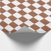 Papier Cadeau Brun et blanc Checkered (Coin)