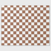 Papier Cadeau Brun et blanc Checkered (Plat)