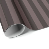 Papier Cadeau Brun foncé & Rayures de pierre marron (Coin rond)