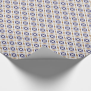 Papier Cadeau Brun géométrique de cobalt de motif de safari