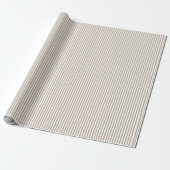 Papier Cadeau Brun Kaki et Rayures Blanches (Déroulé)