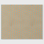 Papier Cadeau Brun Kraft Faux Rustique avec Points Bleu Vert Tea (Plat)