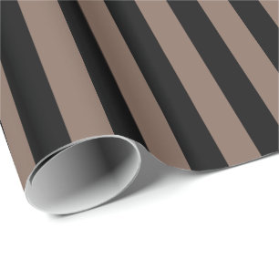 Papier Cadeau Brun taupe et rayure noire