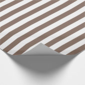 Papier Cadeau Brun taupe/rayure blanche (Coin)