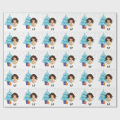 Papier Cadeau Brunette Danse Irlandaise Vacances de Noël d'hiver (Plat)