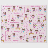 Papier Cadeau Brunette Gymnastique Anniversaire Papier (Plat)