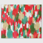 Papier Cadeau Brush Abstrait Trucs Parties scintillant or Noël (Plat)