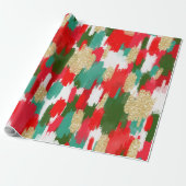 Papier Cadeau Brush Abstrait Trucs Parties scintillant or Noël (Déroulé)