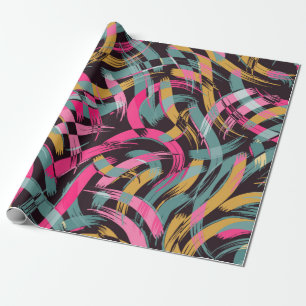 Papier Cadeau Brush course artistique continu motif