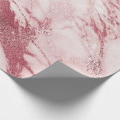 Papier Cadeau Brush rose rose or en poudre Marbre brillant (Coin)
