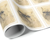 Papier Cadeau Bruxelles Griffon Peinture - Cute Original Chien A (Coin rond)