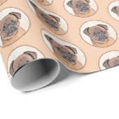 Papier Cadeau Bruxelles Griffon Smooth Painting Original Chien A (Coin rond)