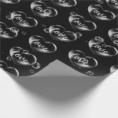 Papier Cadeau Bubble Heart with Love Text (Coin)