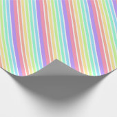 Papier Cadeau Bubblegum arc-en-ciel et bandes blanches (Coin)