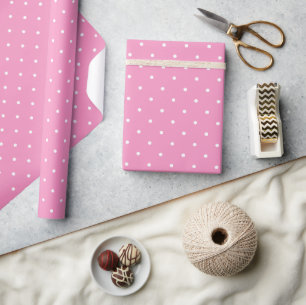 Papier Cadeau Bubblegum Pois rose et blanc Motif