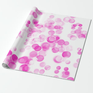 Papier Cadeau Bubbles rose blanc effet Bokeh