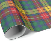 Papier Cadeau Buchanan Clan Tartan Plaid Motif Holidays (Coin rond)