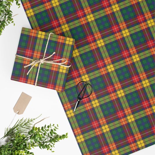 Papier Cadeau Buchanan Clan Tartan Plaid Motif Holidays