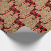 Papier Cadeau Buck Deer Chasse Red Black Plaid Papier à envelopp (Coin)
