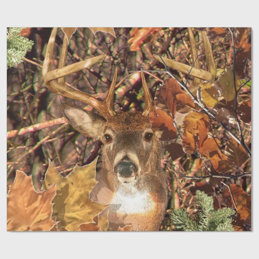 Papier Cadeau Buck in Camo White Tail Deer (Plat)