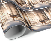 Papier Cadeau Buck In Winter Woods (Coin rond)