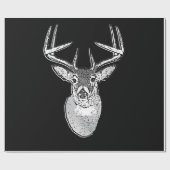 Papier Cadeau Buck on Bold Black White Tail Deer (Plat)