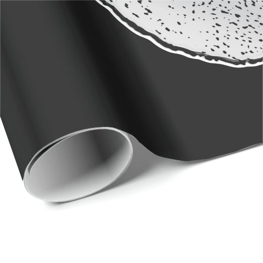 Papier Cadeau Buck on Bold Black White Tail Deer (Coin rond)