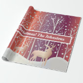 Papier Cadeau Bucks, arbres et neige Abstraits (Déroulé)