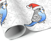 Papier Cadeau Budgie Père Noël (Coin rond)