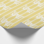 Papier Cadeau Buff Victorian Stripe avec Papillon (Coin)