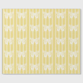 Papier Cadeau Buff Victorian Stripe avec Papillon (Plat)