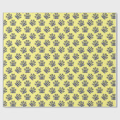 Papier Cadeau Buffalo A Mis Des Empreintes de pattes Sur Jaune (Plat)