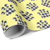 Papier Cadeau Buffalo A Mis Des Empreintes de pattes Sur Jaune (Coin rond)