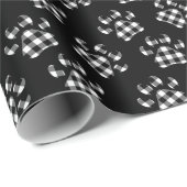 Papier Cadeau Buffalo A Mis Des Empreintes de pattes Sur Noir (Coin rond)