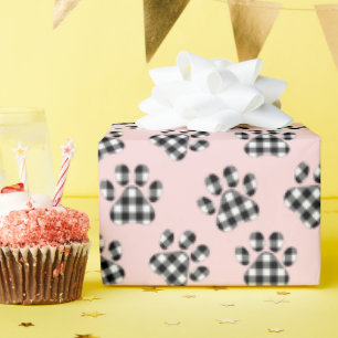 Papier Cadeau Buffalo A Mis Des Empreintes de pattes Sur Rose
