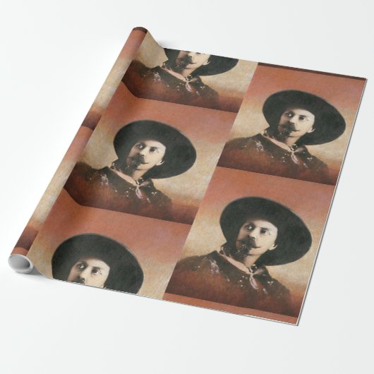 Papier Cadeau Buffalo Bill Western Wrapper Paper (Déroulé)