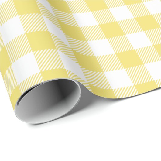 Papier Cadeau Buffalo Check en vichy motif pastel jaune (Coin rond)
