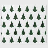 Papier Cadeau Buffalo Check Green Pine Trees rustiques (Plat)