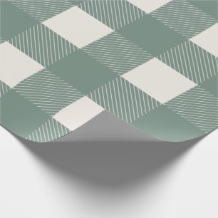 Papier Cadeau Buffalo Check Green Simple Design tendance