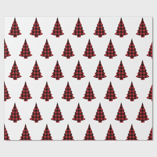 Papier Cadeau Buffalo Check Pine Trees Rustic Wrapper Papier (Plat)