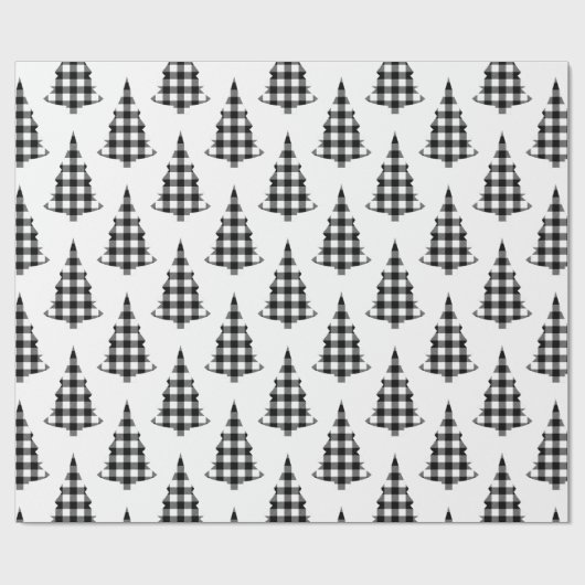 Papier Cadeau Buffalo Check Pine Trees Rustic Wrapper Papier (Plat)