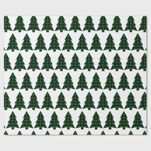 Papier Cadeau Buffalo Check Pine Trees rustiques (Plat)