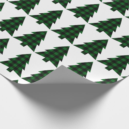 Papier Cadeau Buffalo Check Pine Trees rustiques (Coin)
