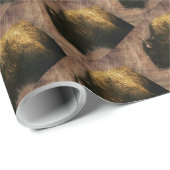 Papier Cadeau Buffalo de bison de bois (Coin rond)