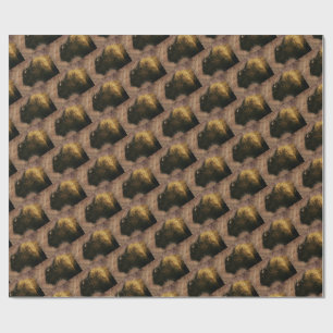 Papier Cadeau Buffalo de bison de bois