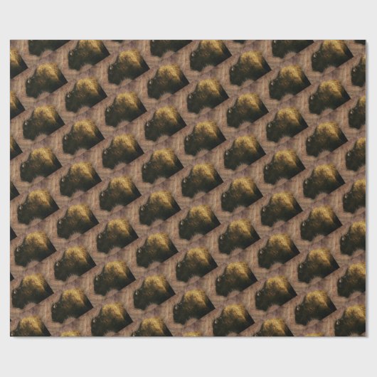 Papier Cadeau Buffalo de bison de bois (Plat)