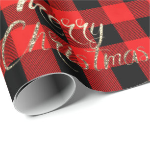 Papier Cadeau Buffalo de manuscrit de parties scintillantes d'or