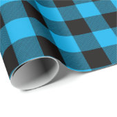 Papier Cadeau Buffalo noir et bleu du pays (Coin rond)