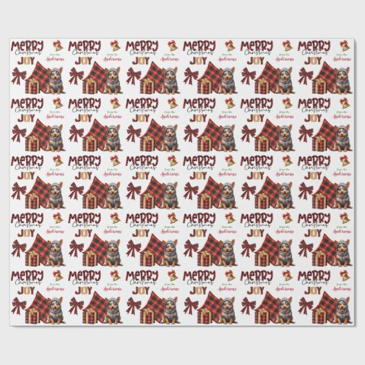 Papier Cadeau Buffalo Plaid Aussie Chien Chien Chien Chien Chien (Plat)